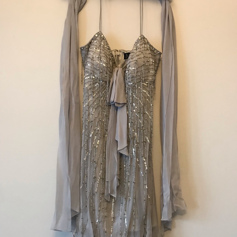 super flattering dress with padded bra 29” in length with matching scarf or wrap